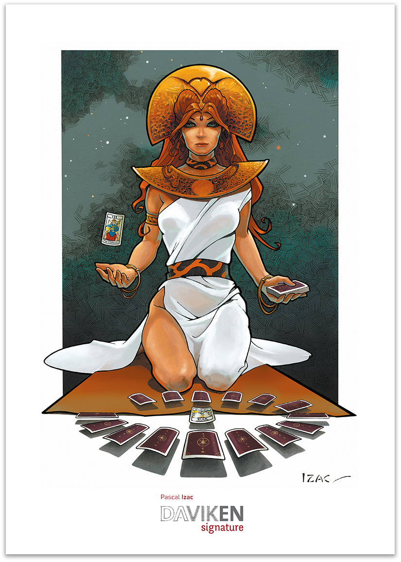 Tirage sur dibond "La liseuse de tarot" par Pascal Izac