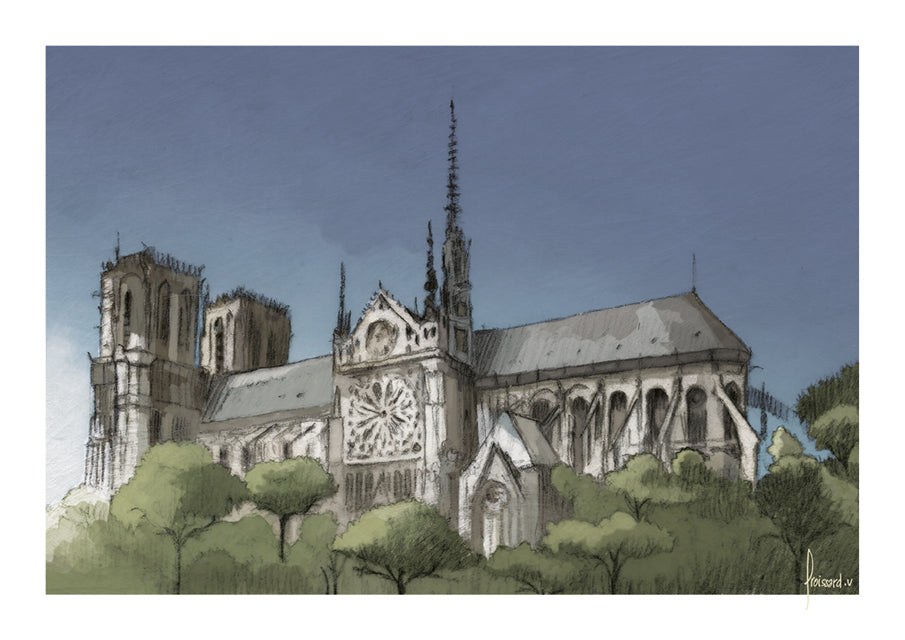 Mines et une nuit par Vincent Froissard - case extraite de "Notre-Dame" (Méfie-toi d'une femme qui lit)